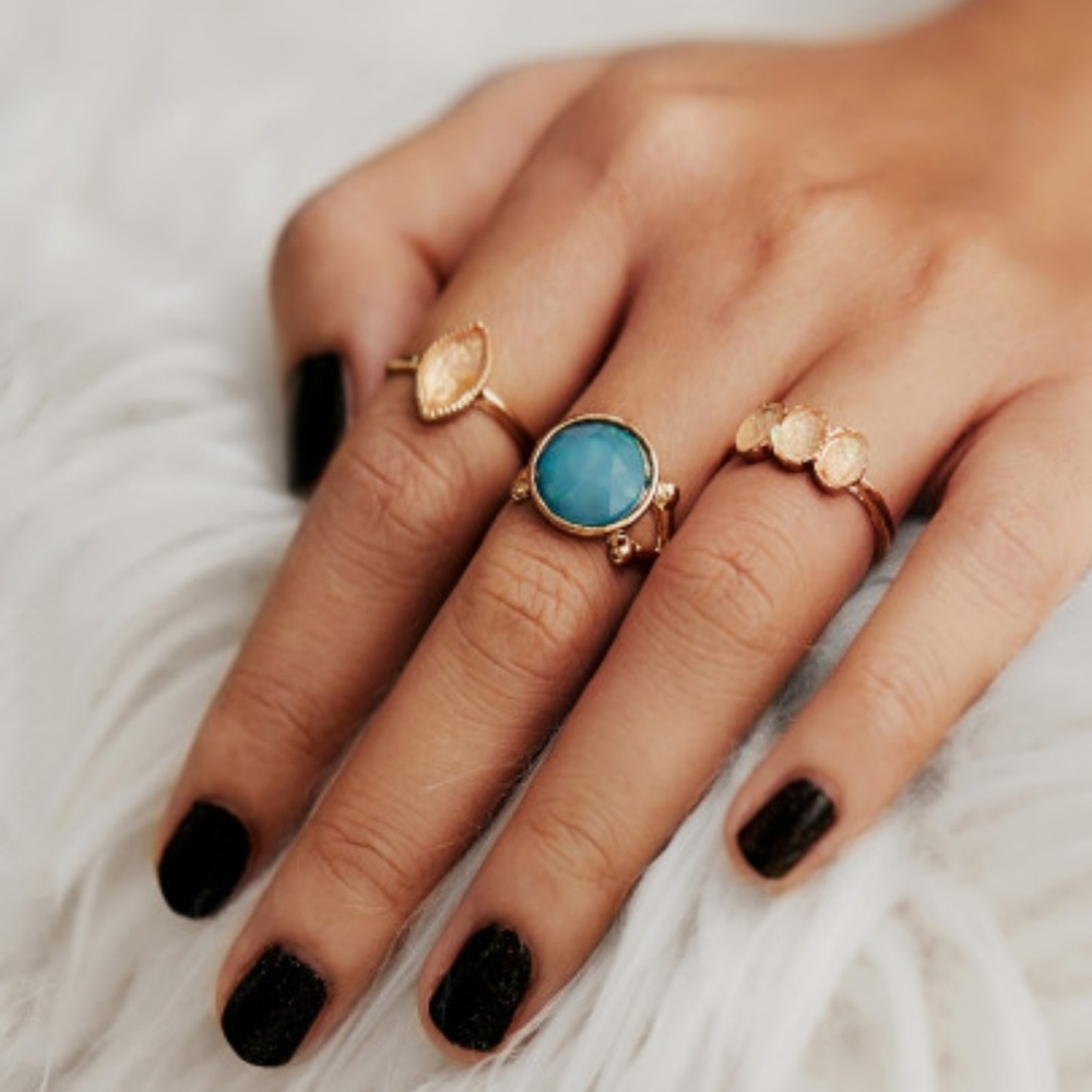 3 Pc Gold Ring Set